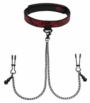 Fifty Shades of Grey Halsfessel mit Nippelklemmen „Sweet Anticipation Collar Nipple Clamps“