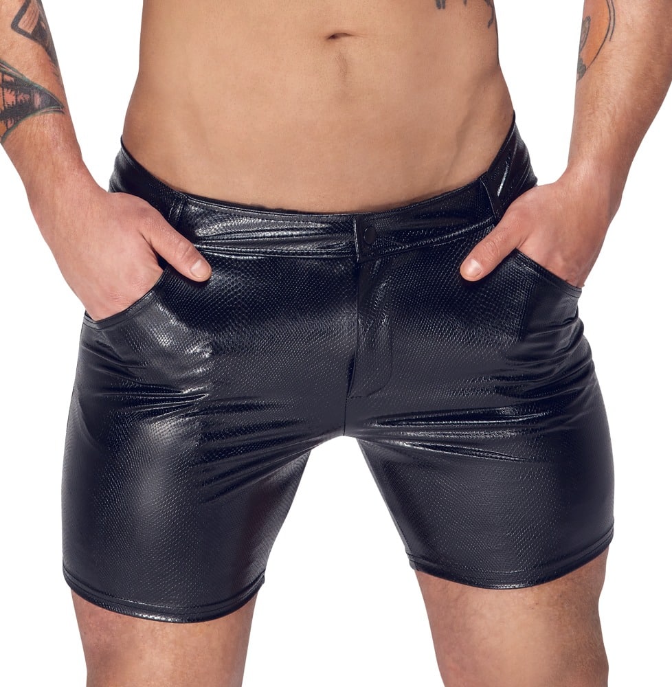 Noir Shorts in Schlangenhaut-Optik