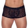 Noir Pants aus feinem Powernet mit Leo-Samtflockprint
