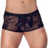 Noir Pants aus feinem Powernet mit Paradies-Samtflockprint