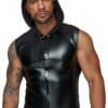 Noir Shirt im Powerwetlook mit Kapuze aus weichem Jersey