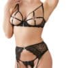 Abierta Fina 3-teiliges Strapsset aus Spitze