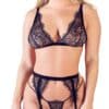 Cottelli LINGERIE 3-teiliges Straps-Set aus edler Eyelash-Spitze