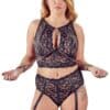 Cottelli BONDAGE Bralette plus Straps-Slip inklusive Handfesseln
