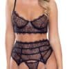 La finesse DESSOUS 3-teiliges Straps-Set aus feiner Eyelash-Spitze und Tüll
