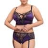 Cottelli CURVES Bralette plus Straps-Slip ouvert im edlen Mix aus Satin und Spitze