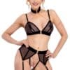 Abierta Fina BH plus Straps-Slip ouvert mit Samt-Details und roségoldfarbenen Accessoires
