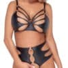 Cottelli LINGERIE BH plus Slip ouvert aus weichem Stretchmaterial