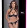 Cottelli LINGERIE Hebe-BH plus String ouvert mit floraler Stickerei-Verzierung