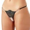 Cottelli LINGERIE String ouvert mit Stickerei und Strass-Details