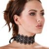 Cottelli ACCESSOIRES Halsband aus Stickerei mit Perlen und Strasssteinen