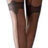 Cottelli LEGWEAR Strumpfhose ouvert mit Strumpfband und Ziernaht