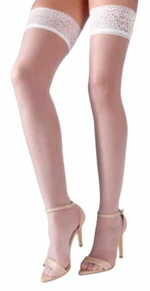 Cottelli LEGWEAR Halterlose Strümpfe mit 7 cm breitem Spitzenabschluss