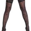 Cottelli LEGWEAR Halterlose Strümpfe mit zartem Rosenmuster