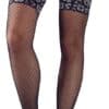 Cottelli LEGWEAR Straps-Strümpfe aus weichem Netz mit 2-farbigem Spitzen-Abschluss