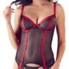 Cottelli LINGERIE Strapshemd aus Powernet mit kontrastierenden Details