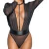 Noir Body mit Chiffon-Oberteil