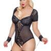 Cottelli BONDAGE Body ouvert plus Oberschenkel-/Handfesseln