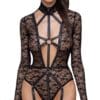 Cottelli LINGERIE Body aus Spitze mit Mattlook-Riemendetails