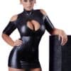 Cottelli PARTY Kleid im Wetlook mit Cold-Shoulder-Cut-outs