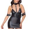 Cottelli BONDAGE Kleid im Mattlook mit Halsband und 3fach-Gürtel