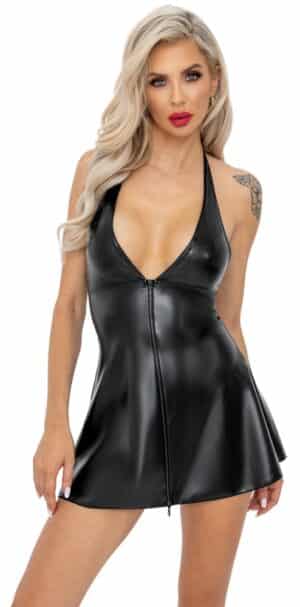 Noir Kleid im edlen Material-Mix