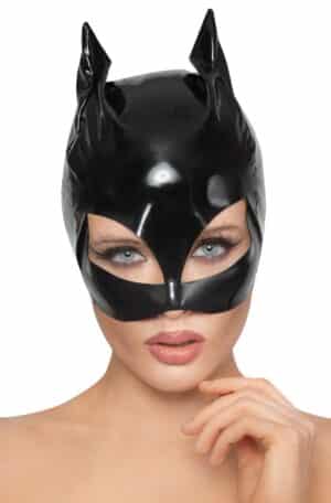 BLACK LEVEL Kopfmaske aus Lack im Cat-Look
